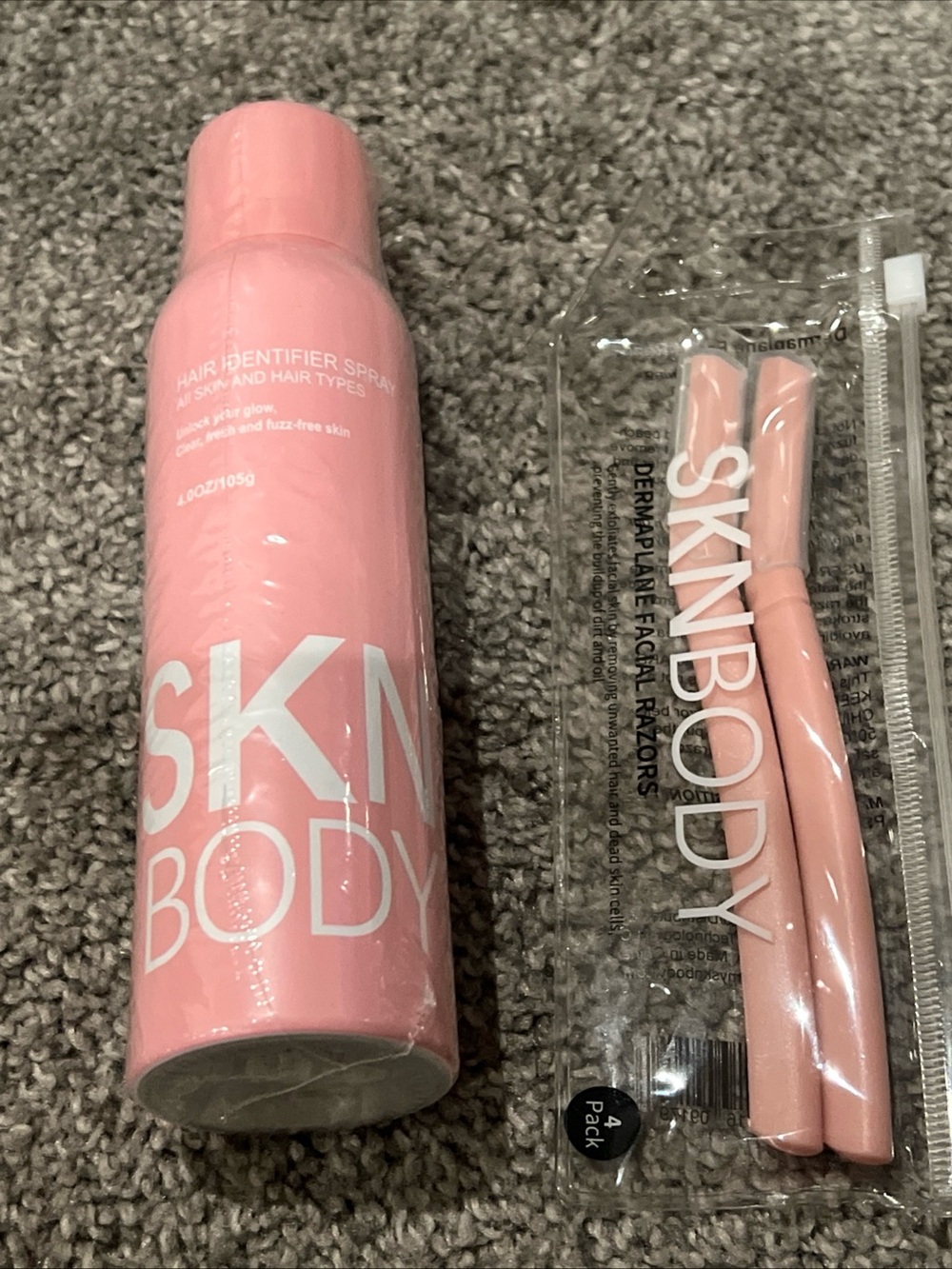 Pink Hair Identifier Spray & Dermaplane Razor Set